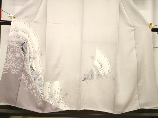 平和屋着物●鎌倉友禅 坂井教人 日本工芸会正会員 訪問着 刺繍 孔雀花文 正絹 逸品 AABF6188ck