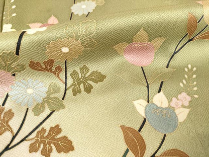 平和屋着物●訪問着 枝花文 暈し染め 金彩 正絹 逸品 AABF6190ck