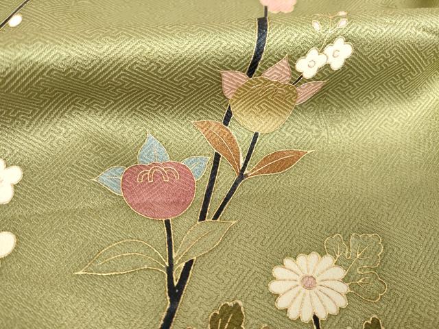 平和屋着物●訪問着 枝花文 暈し染め 金彩 正絹 逸品 AABF6190ck