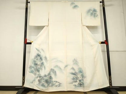 平和屋着物●訪問着 手描き 風景文 正絹 逸品 AABF6192ck