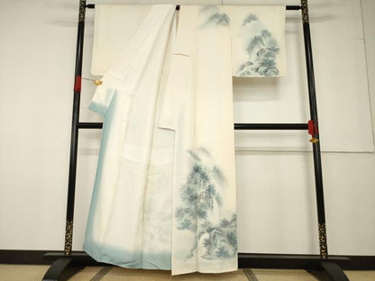 平和屋着物●訪問着 手描き 風景文 正絹 逸品 AABF6192ck