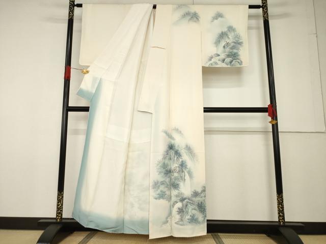 平和屋着物●訪問着 手描き 風景文 正絹 逸品 AABF6192ck