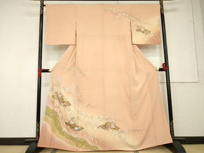平和屋着物●訪問着 友禅 雲取り花文 金彩 正絹 逸品 AABF6194ck