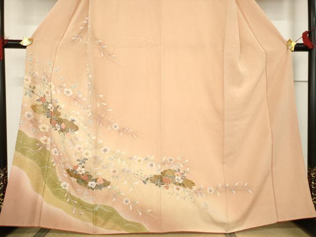 平和屋着物●訪問着 友禅 雲取り花文 金彩 正絹 逸品 AABF6194ck