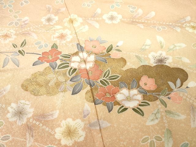 平和屋着物●訪問着 友禅 雲取り花文 金彩 正絹 逸品 AABF6194ck
