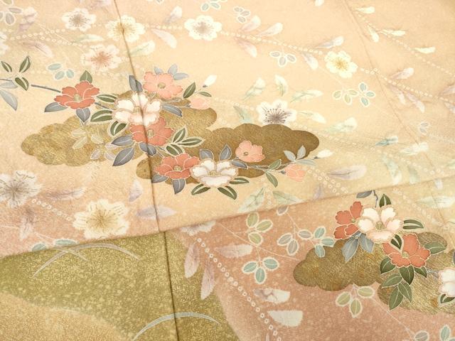 平和屋着物●訪問着 友禅 雲取り花文 金彩 正絹 逸品 AABF6194ck
