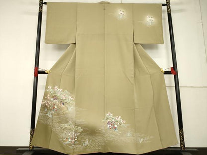 平和屋着物●訪問着 友禅 風景花文 正絹 逸品 AABF6195ck