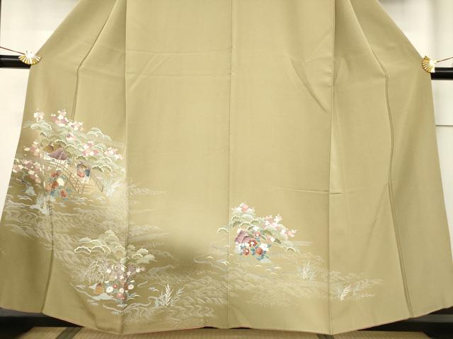 平和屋着物●訪問着 友禅 風景花文 正絹 逸品 AABF6195ck