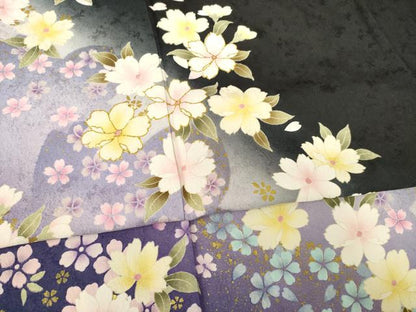平和屋着物●豪華振袖・長襦袢(袷)セット 舞花文 暈し染め 黒地 金彩 さが美扱い 正絹 逸品 AABF6196ck