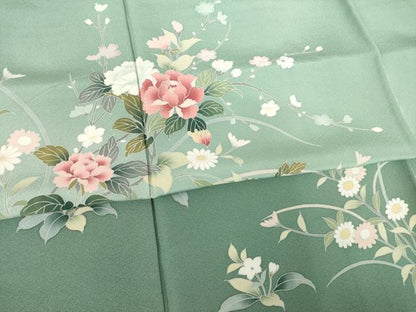 平和屋着物●訪問着 枝花文 暈し染め 正絹 逸品 AABF6198ck