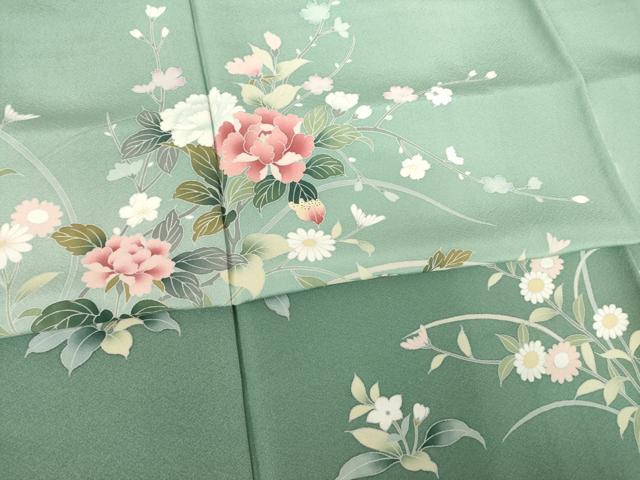 平和屋着物●訪問着 枝花文 暈し染め 正絹 逸品 AABF6198ck
