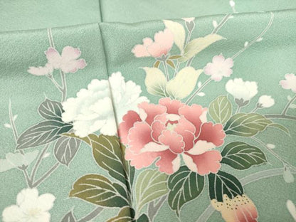 平和屋着物●訪問着 枝花文 暈し染め 正絹 逸品 AABF6198ck