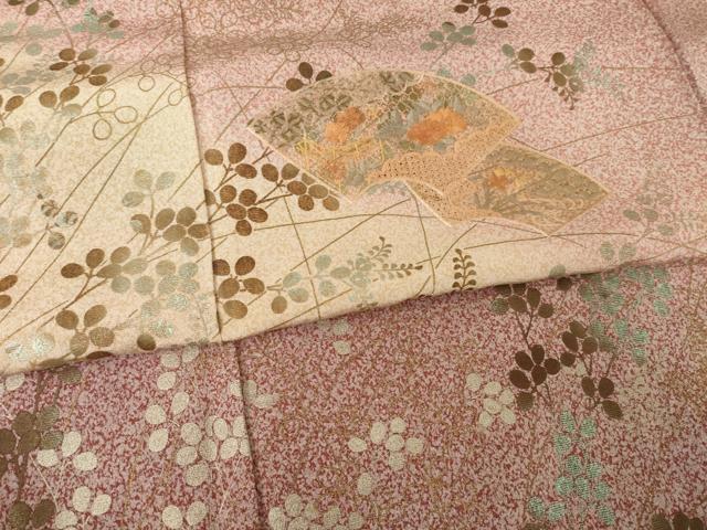 平和屋着物●訪問着 中国三大刺繍 スワトウ刺繍 汕頭刺繍 地紙重ね花文 暈し染め 金彩 正絹 逸品 AABF6200ck