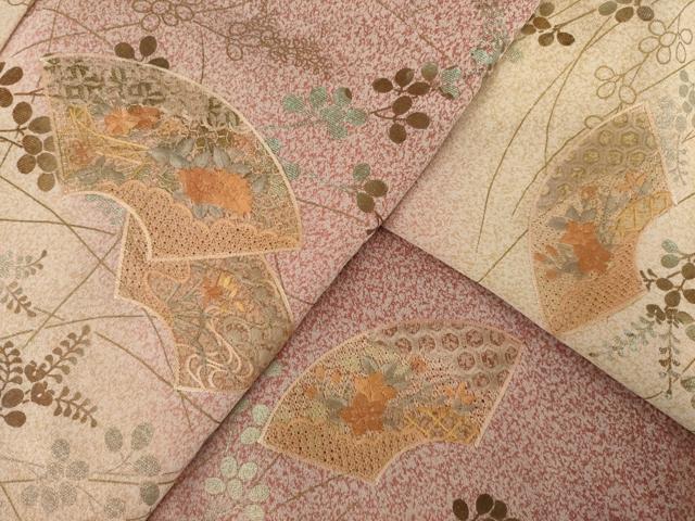 平和屋着物●訪問着 中国三大刺繍 スワトウ刺繍 汕頭刺繍 地紙重ね花文 暈し染め 金彩 正絹 逸品 AABF6200ck