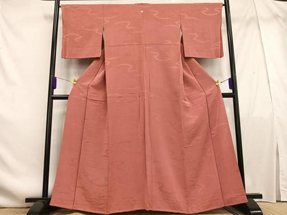 平和屋着物■上質な色無地 雲地紋 正絹 逸品 AABF6215oa
