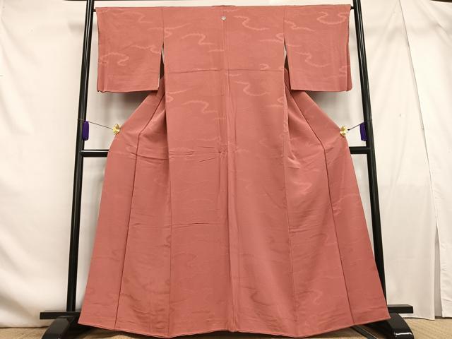 平和屋着物■上質な色無地 雲地紋 正絹 逸品 AABF6215oa