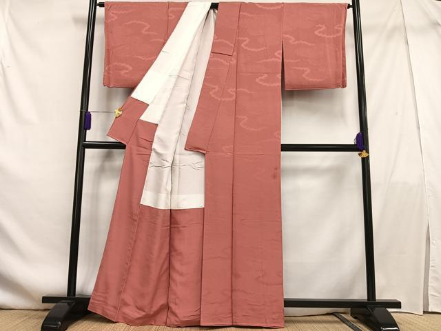 平和屋着物■上質な色無地 雲地紋 正絹 逸品 AABF6215oa