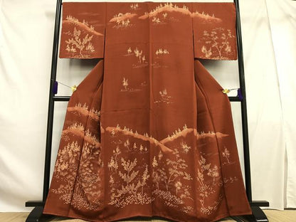 平和屋着物■訪問着 刺繍 樹林文 正絹 逸品 AABF6216oa