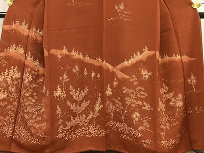 平和屋着物■訪問着 刺繍 樹林文 正絹 逸品 AABF6216oa