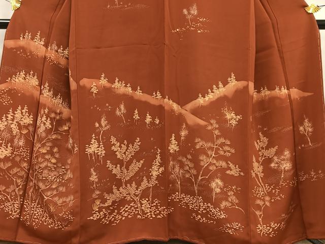平和屋着物■訪問着 刺繍 樹林文 正絹 逸品 AABF6216oa