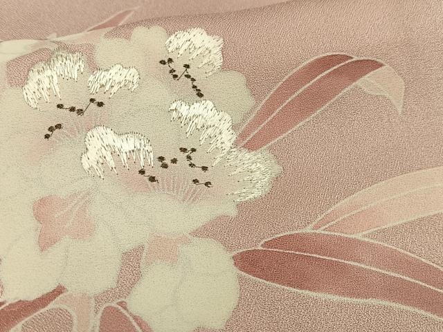 平和屋着物■訪問着 刺繍 枝花文 大丸扱い 正絹 逸品 AABF6222oa