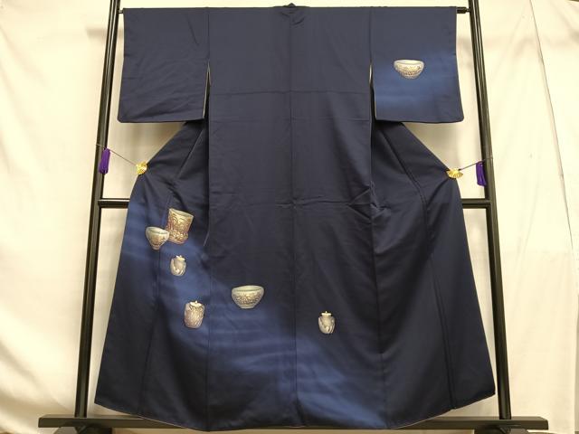 平和屋着物■訪問着 陶器文 暈し染め 正絹 逸品 AABF6226oa