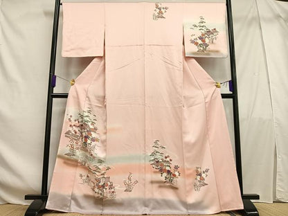 平和屋着物■訪問着 風景草花文 暈し染め 正絹 逸品 AABF6228oa