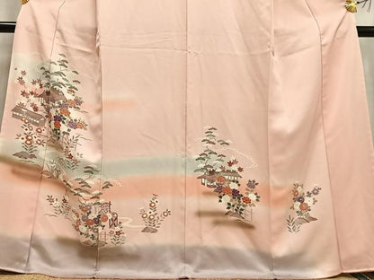 平和屋着物■訪問着 風景草花文 暈し染め 正絹 逸品 AABF6228oa