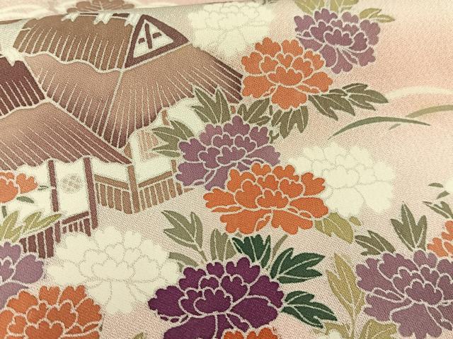 平和屋着物■訪問着 風景草花文 暈し染め 正絹 逸品 AABF6228oa