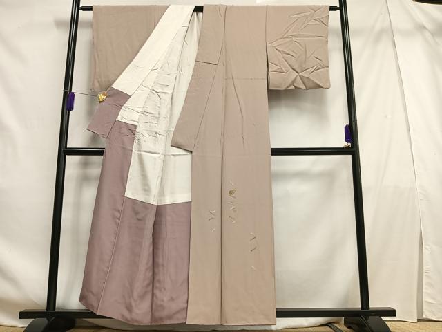 平和屋着物■豪華色留袖 総刺繍 松葉文 松ぼっくり 金銀糸 正絹 逸品 AABF6232oa