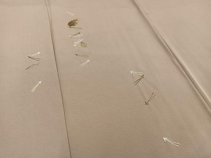 平和屋着物■豪華色留袖 総刺繍 松葉文 松ぼっくり 金銀糸 正絹 逸品 AABF6232oa