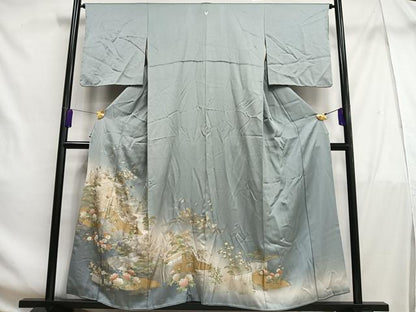 平和屋着物■豪華色留袖　風景花鳥文　暈し染め　金銀彩　正絹　逸品　AABF6241oa
