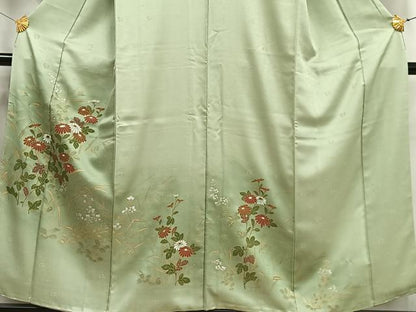 平和屋着物■訪問着 枝花文 暈し染め 金彩 正絹 逸品 AABF6243oa
