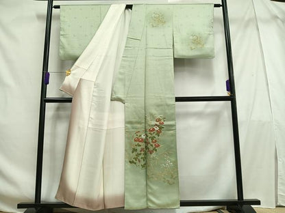 平和屋着物■訪問着 枝花文 暈し染め 金彩 正絹 逸品 AABF6243oa