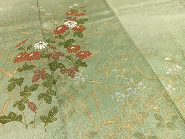 平和屋着物■訪問着 枝花文 暈し染め 金彩 正絹 逸品 AABF6243oa