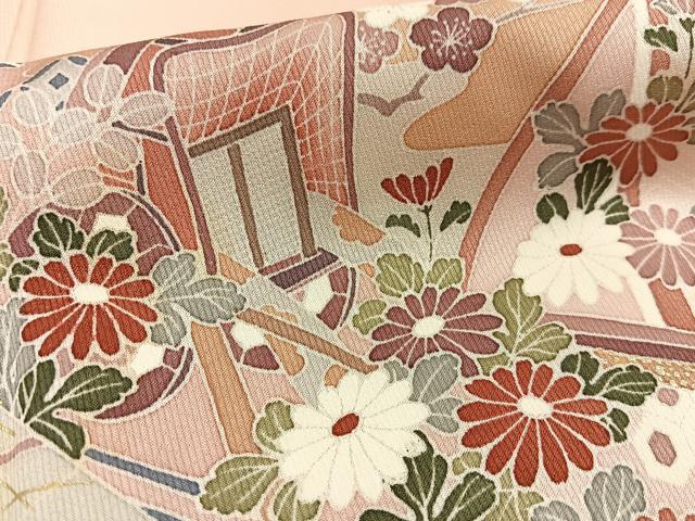 平和屋着物■訪問着 御所車花文 暈し染め 金銀彩 正絹 逸品 AABF6261oa