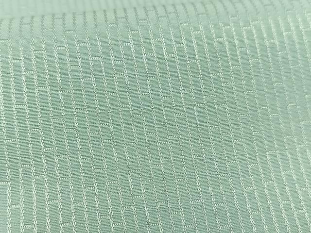 平和屋着物■上質な色無地 幾何学地紋 秘色色 正絹 逸品 AABF6263oa