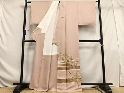 平和屋着物■豪華色留袖　駒刺繍　文箱松葉文　暈し染め　金彩　正絹　逸品　AABF6265oa