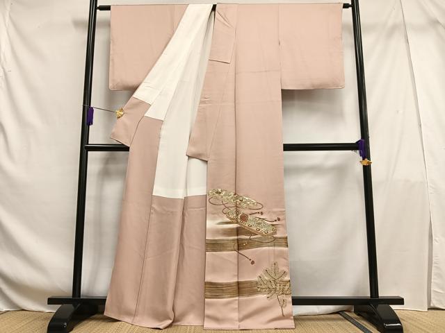 平和屋着物■豪華色留袖　駒刺繍　文箱松葉文　暈し染め　金彩　正絹　逸品　AABF6265oa