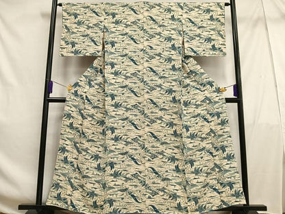 平和屋着物■上質な小紋 風景文 正絹 逸品 AABF6266oa