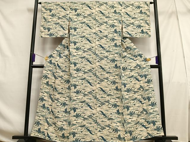 平和屋着物■上質な小紋 風景文 正絹 逸品 AABF6266oa