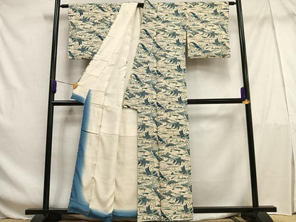 平和屋着物■上質な小紋 風景文 正絹 逸品 AABF6266oa