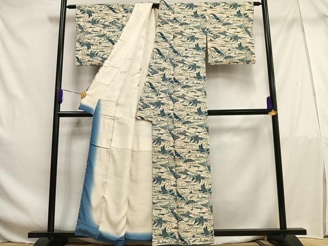 平和屋着物■上質な小紋 風景文 正絹 逸品 AABF6266oa