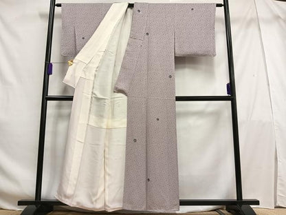 平和屋着物■上質な小紋　亀甲文　正絹　逸品　AABF6269oa
