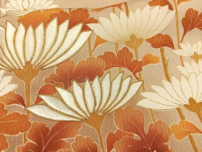 平和屋着物■豪華色留袖　駒刺繍　枝花文　暈し染め　金彩　正絹　逸品　AABF6284oa