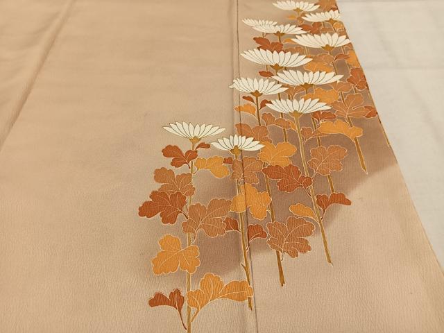 平和屋着物■豪華色留袖　駒刺繍　枝花文　暈し染め　金彩　正絹　逸品　AABF6284oa