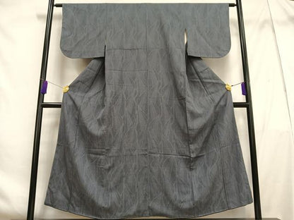 平和屋着物■お召　幾何学文様　正絹　逸品　未使用　AABF6289oa