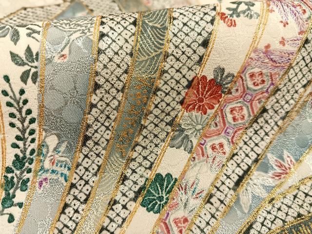 平和屋着物■上質な小紋 束ね熨斗花文 金彩 正絹 逸品 AABF6290oa