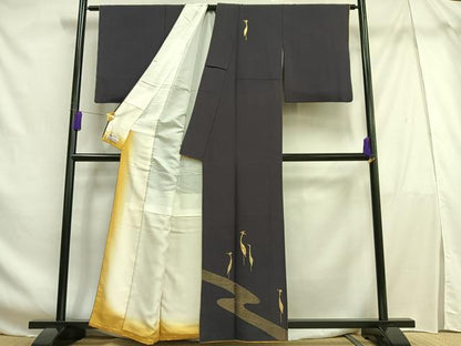 平和屋着物■訪問着 駒刺繍 冠鶴 やまと誂製 正絹 逸品 AABF6321oa