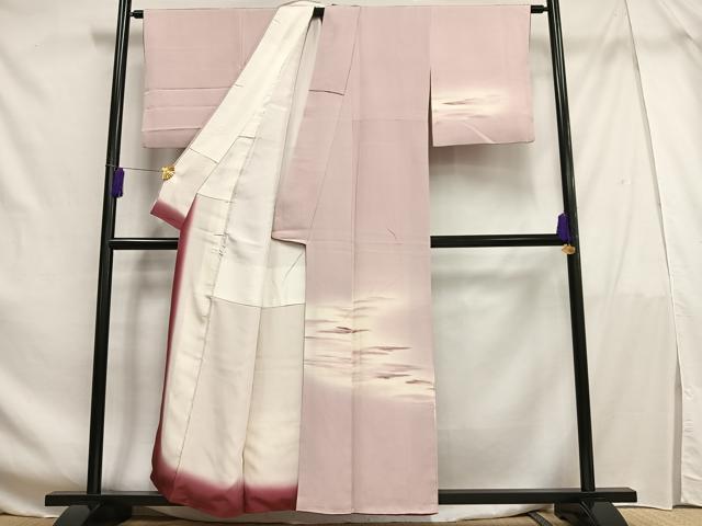 平和屋着物■訪問着 地紋起こし 霞文 暈し染め 正絹 逸品 AABF6343oa